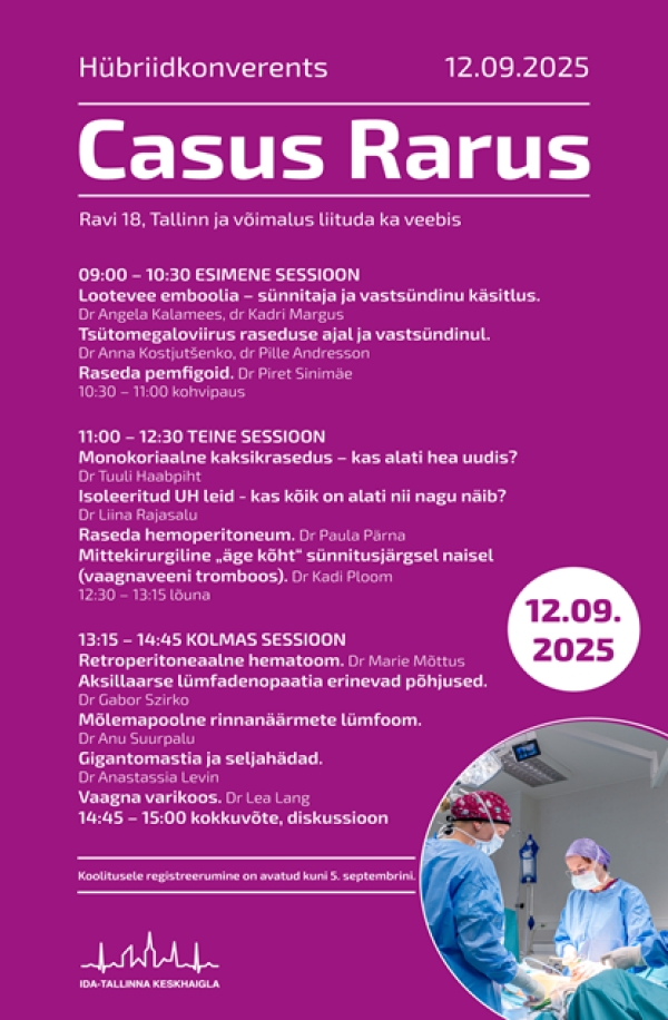 Erialakonverents „Casus Rarus“ 12.09.2025
